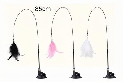 Drie kattenhengels roze zwart wit 85cm