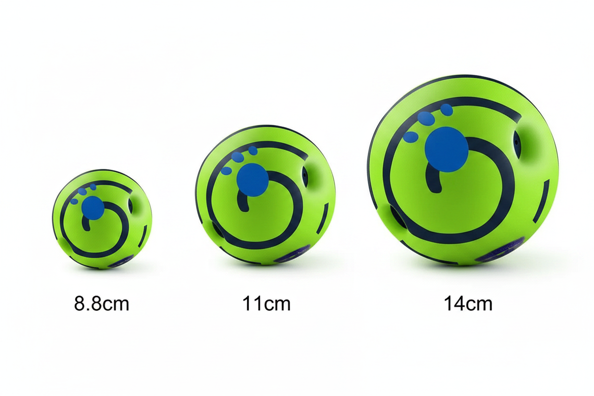 Maatsvergelijking Wobble Wag Giggle Ball